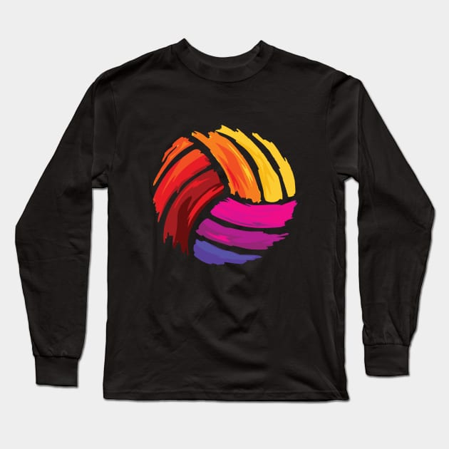 Volleyball - Volleyball Colorful Long Sleeve T-Shirt by Kudostees